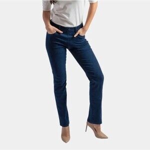 BETABRAND Dark Wash Skinny Straight Leg Stretch Jeans Size 26